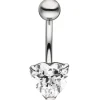 Bauchnabelpiercing Piercing aus Edelstahl mit 1 Zirkonia Herz Herzform Damen