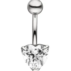 Bauchnabelpiercing Piercing aus Edelstahl mit 1 Zirkonia Herz Herzform Damen