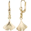 Boutons Ginko 375 Gold Gelbgold Ohrringe Ohrhänger 12,3x32,3mm Damen