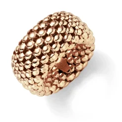 Breiter Himbeer Ring Damenring elastisch aus 585 Gold Rotgold stretch flexibel