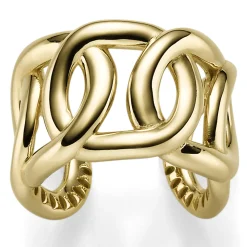 Breiter offener Ring Damenring aus 585 Gold Gelbgold Breite 17mm