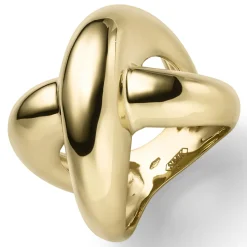 Breiter Ring aus 585 Gold Gelbgold Breite 19,5mm gewölbt gekreuzt