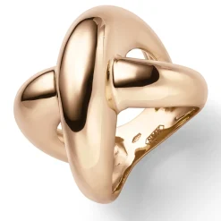 Breiter Ring aus 585 Gold Rotgold Breite 19,5mm gewölbt gekreuzt