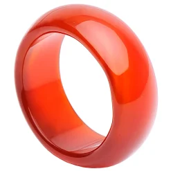 Breiter Ring aus Karneol glatt braun-orange schlicht Fingerring Fingerschmuck