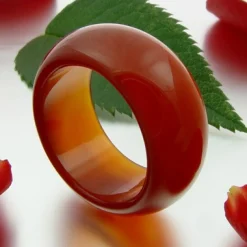 Breiter Ring aus Karneol glatt braun-orange schlicht Fingerring Fingerschmuck