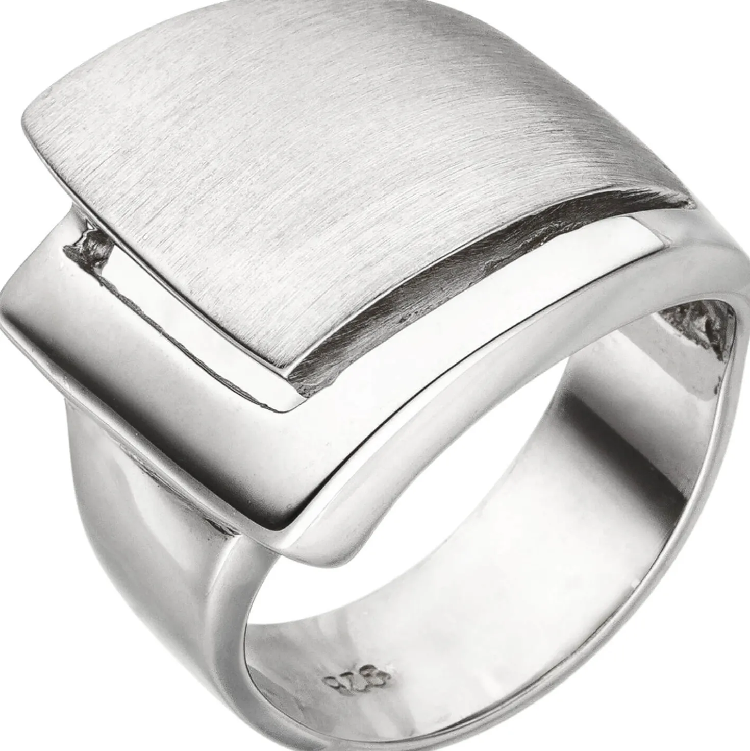 Breiter Ring aus 925 Silber matt-glänzend rhodiniert B:18,2mm Fingerring Damen