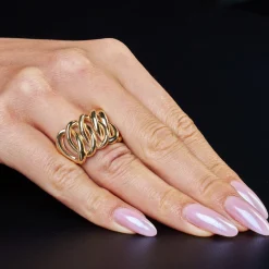 Breiter Ring Damenring aus 585 Gold Gelbgold glänzend B:17mm