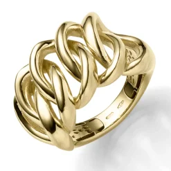 Breiter Ring Damenring aus 585 Gold Gelbgold glänzend B:17mm