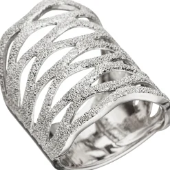 Breiter Ring Damenring aus 925 Silber mit Struktur Breite 26 mm Silberring