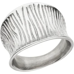 Breiter Ring Damenring mit Struktur Edelstahl Breite 16,9mm Edelstahlring