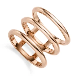Breiter Ring 3-reihig aus 585 Gold Rotgold glänzend Breite 16mm Goldring