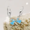 Brisur Ohrhänger 24x12mm Ohrringe Hexe auf dem Besen lackiert 925 Silber
