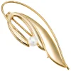 Brosche, Anstecker, Süßwasser-Zuchtperle & 585 Gelbgold