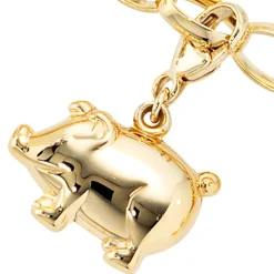 Charm Anhänger 15,6x12,2mm Schwein Schweinchen Ferkel 333 Gelbgold Dangle