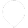 Collier Ankerkette mit Anhänger Kreis mit Zirkonia weiß schlicht 925 Silber 43cm