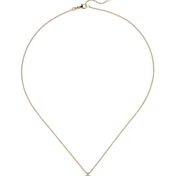 Collier Ankerkette mit Anhänger Solitär Diamant 0.15Ct 585 Rotgold 45cm