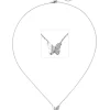 Collier Ankerkette Schmetterling mit 20 Diamanten 0.09Ct W/SI 585 Gold Weißgold
