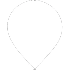 Collier Ankerkette Sternchen mit 16 Diamanten 0.05Ct W/SI 585 Gold Weißgold