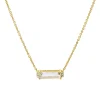 Collier aus 585 Gelbgold Amethyst 1,28ct grün 6 Brillanten 0,03ct W-PI L:45cm