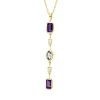 Collier aus 750 Gelbgold 3 Aquamarine 0,72ct blau 2 Brillanten 0,07ct TW-SI L:45cm