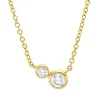 Collier aus 750 Gelbgold 1 Brillant 0,12ct TW-SI 1 Brillant 0,04ct TW-SI L:43,2cm