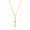 Collier aus 750 Gelbgold 2 Brillanten 0,04ct TW-SI 1 Brillant 0,04ct TW-SI L:45cm