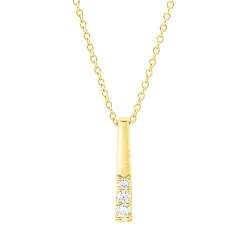 Collier aus 750 Gelbgold 2 Brillanten 0,04ct TW-SI 1 Brillant 0,04ct TW-SI L:45cm