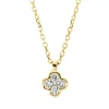 Collier aus 750 Gelbgold 4 Brillanten 0,09ct TW-SI 1 Brillant 0,01ct TW-SI L:45cm