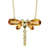 Collier aus 750 Gelbgold 5 Citrine 2,4ct gelb 7 Brillanten 0,08ct TW-SI L:45,7cm