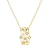 Collier aus 750 Gelbgold 4 Diamanten 0,02ct TW-SI 5 Diamanten 0,04ct TW-SI L:45cm