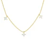Collier aus 750 Gelbgold 5 Diamanten Prinzess-Schliff 0,49ct TW-SI L:46cm