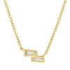Collier aus 750 Gelbgold 2 Diamanten Trapez-Schliff 0,1ct TW-VSI/SI L:43,2cm