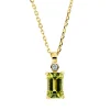 Collier aus 750 Gelbgold Peridot 0,62ct grün Brillant 0,01ct TW-SI L:45cm