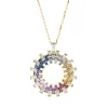 Collier aus 750 Gelbgold 32 Saphire 1,86ct mehrfarbig mit Diamanten L:45,7cm