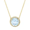 Collier aus 750 Gelbgold Topas 3,7ct skyblue 26 Brillanten 0,15ct TW-SI L:43,2cm