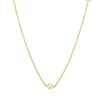 Collier aus 750 Gold Gelbgold 7 Brillanten 0,47ct I-SI L:45,7cm Zarge