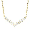 Collier aus 750 Gold Gelbgold 9 Brillanten 0,36ct TW-PI L:45,7cm