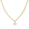 Collier aus 750 Gold Gelbgold 13 Brillanten 0,22ct TW-PI L:40cm