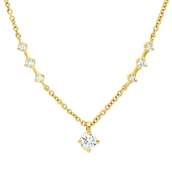 Collier aus 750 Gold Gelbgold 13 Brillanten 0,22ct TW-PI L:40cm