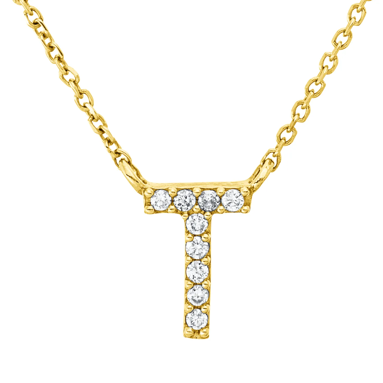 Collier aus 750 Gold Gelbgold 9 Brillanten 0,03ct TW-PI L:42cm