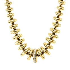 Collier aus 750 Gold Gelbgold 23 Brillanten 0,12ct TW-PI L:43,2cm