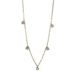 Collier aus 750 Gold Gelbgold 5 Brillanten 0,37ct TW-PI L:45,7cm