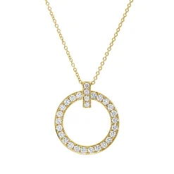 Collier aus 750 Gold Gelbgold 29 Brillanten 0,96ct TW-SI L:45,7cm
