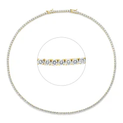 Collier aus 750 Gold Gelbgold 150 Brillanten 12,32ct TW-SI L:45cm