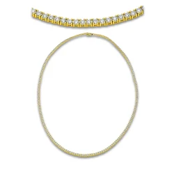 Collier aus 750 Gold Gelbgold 211 Brillanten 9,4ct TW-SI L:55,9cm