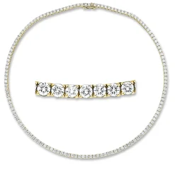 Collier aus 750 Gold Gelbgold 137 Brillanten 15,72ct TW-SI L:45cm