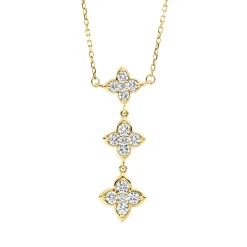 Collier aus 750 Gold Gelbgold 15 Brillanten 0,44ct TW-SI L:45,7cm