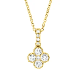 Collier aus 750 Gold Gelbgold 9 Brillanten 0,35ct TW-SI L:45cm