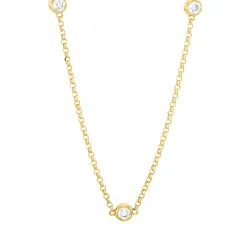 Collier aus 750 Gold Gelbgold 9 Brillanten 0,36ct TW-SI L:43cm