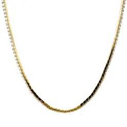 Collier aus 750 Gold Gelbgold 81 Brillanten 2,74ct TW-SI L:66cm